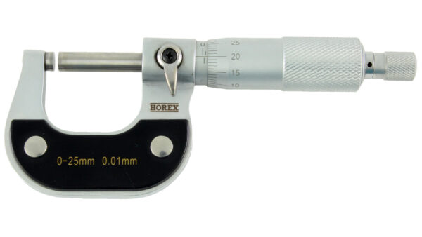 MICROMETRI PER ESTERNI 
DA OFFICINA
0-25 mm precisione +/- 0,004 mm
gradazione 0,01 mm
frizione sul codolo