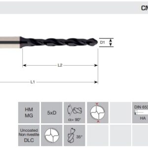PUNTA IN MD 5xD CON FORI D 9,70  L 103/61