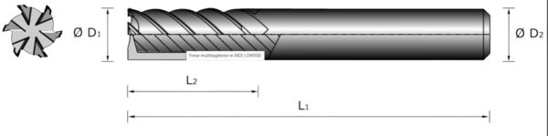 FRESA MD MULTITAGLIENTI CIL.  ATT. CILIND. D 6,00 L 57/13