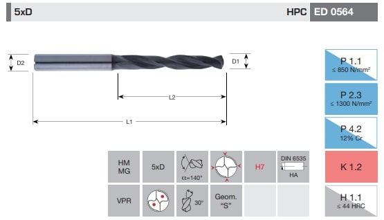 PUNTA MD XH 5XD CF ED0564 D13,00 L124/77