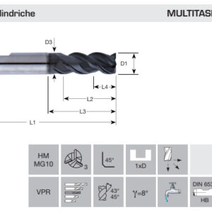 FRESA MD Z3 CIL.  ATT. WELDON D 20,00 L 104/52/38