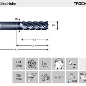 FRESA XM SERIES TROCHO Z5 L EM3589L D10,00 L80/30