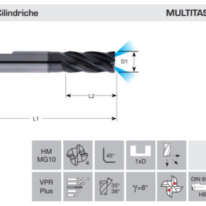 FRESA MD PLUS Z4 CIL. CON REFR. INT.  ATT. WELDON D 8,00 L 63/21