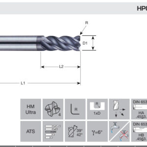 FRESA MD PLUS Z4 TORICA  ATT. CILIND. D 20,00 L 104/38 R 0,5 MM