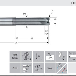 FRESA MD PLUS Z4 GEOM. ALTO AVANZ. L ATT. CILIND. D 5,00 L 70/2,5/20