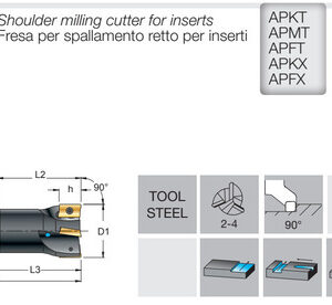 CORPO FRESA PER SPALLAM. 90° AP D 20,00 Z3